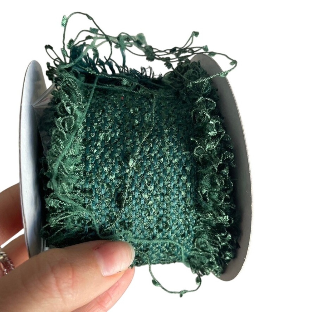 Emerald Green Distressed Fringe Ribbon Trim Fabric Crafting Decor Wedding Decor